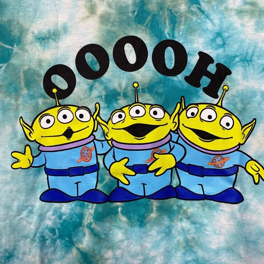Disney X Pixar Toy Story Aliens Little Green Men Ooooh! Tie Dye T-Shirt Large - Picture 2 of 4
